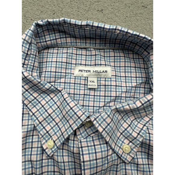 Peter Millar Crown Eddings Sport Button Down Plaid Shirt Mens 2XL Long Sleeve - Picture 2 of 10